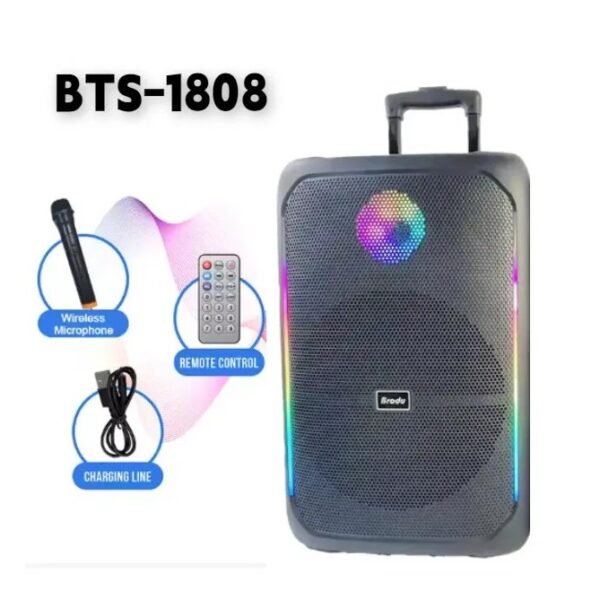 BTS-1808 subwoofer wireless trolley speaker - Image 3
